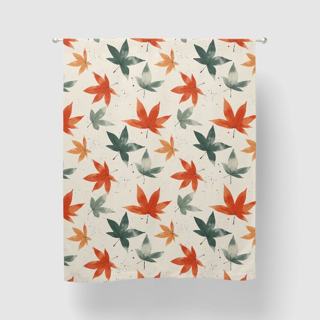 Autumn Leaves Pattern Blackout Curtains (Front)