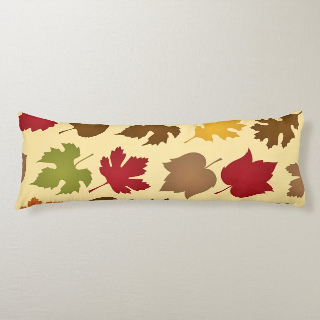 Autumn Leaves Pattern Body Pillow (Front)