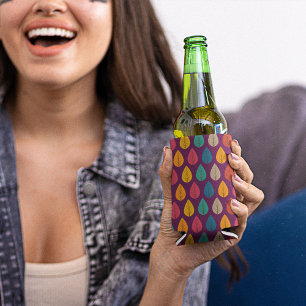 Autumn Leaves Pattern Can Cooler
