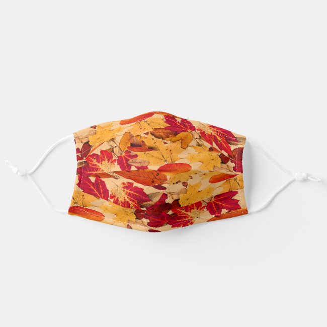Autumn Leaves Pattern Cloth Face Mask