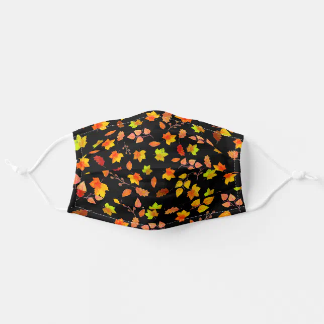 Autumn Leaves Pattern Cloth Face Masks | Zazzle