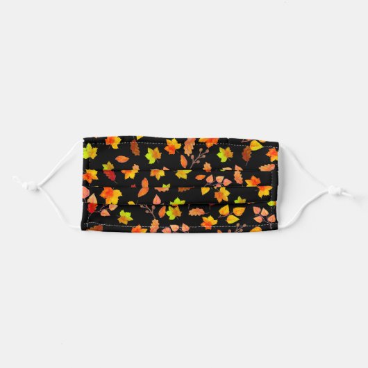 Autumn Leaves Pattern Cloth Face Masks (Front, Folded)
