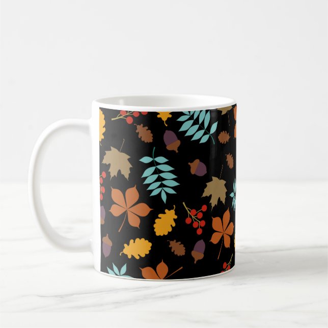 Autumn Leaves Pattern Coffee Mug (Left)