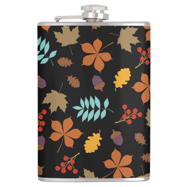 Autumn Leaves Pattern Flask (Front)