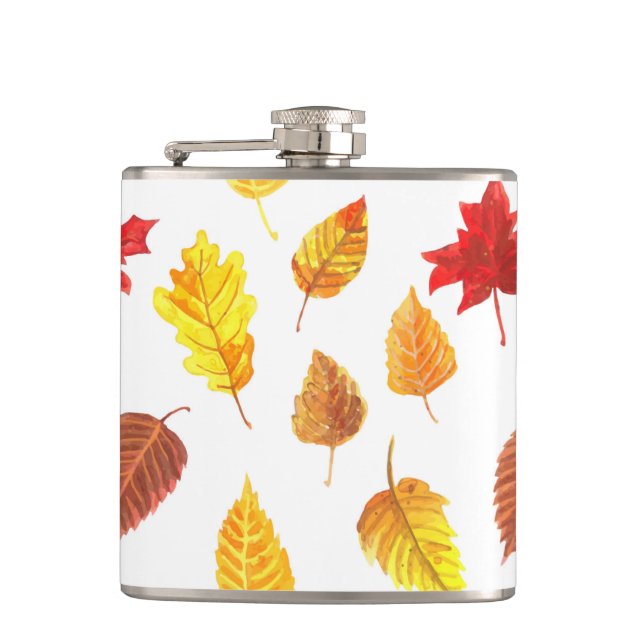 Autumn leaves pattern flask (Front)