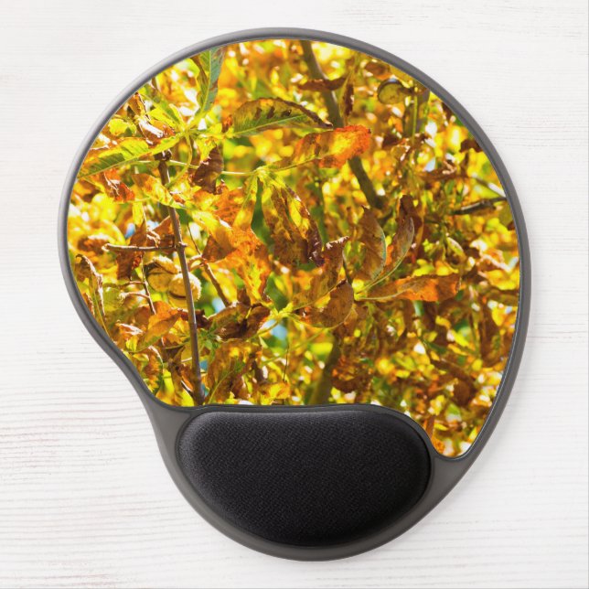 Autumn leaves pattern gel mouse pad (Front)