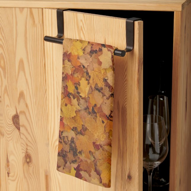 AUTUMN LEAVES PATTERN KITCHEN TOWEL (Thirds Fold)
