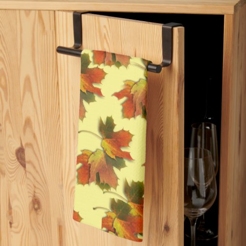 Autumn Leaves Pattern Kitchen Towel