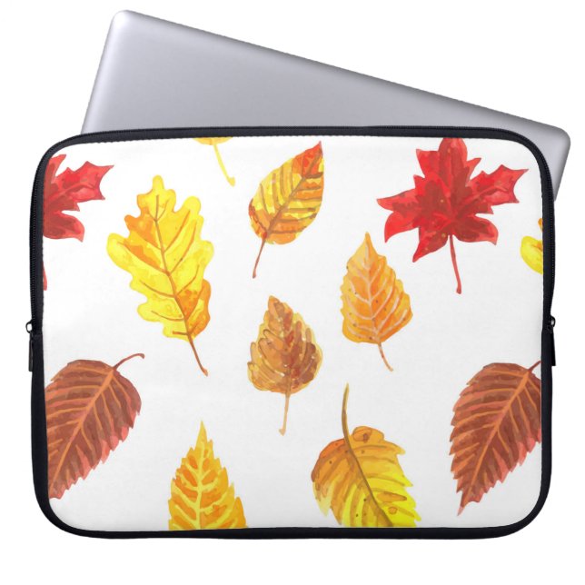 Autumn leaves pattern laptop sleeve (Front)
