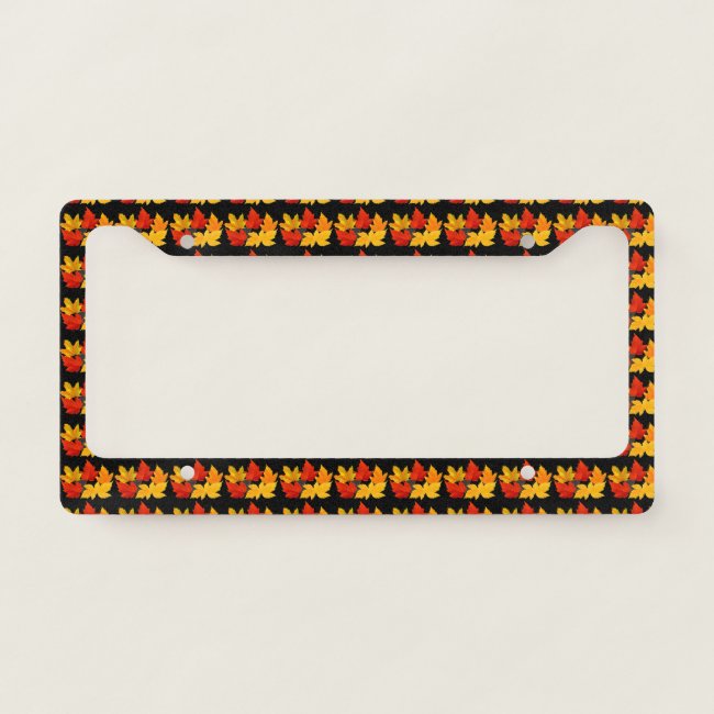Autumn Leaves Pattern License Plate Frame