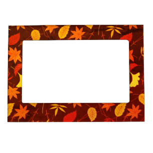 Autumn Leaves Pattern Magnetic Frame