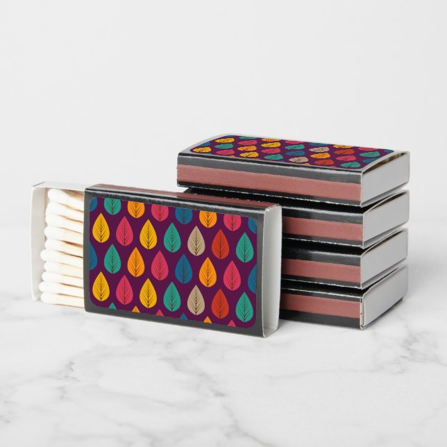 Autumn Leaves Pattern  Matchboxes (Stacked)