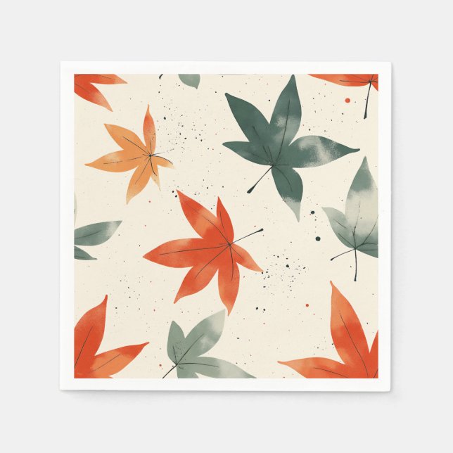 Autumn Leaves Pattern Napkins (Front)