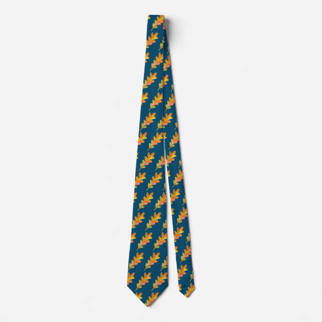 Autumn Leaves Pattern Neck Tie (Front)