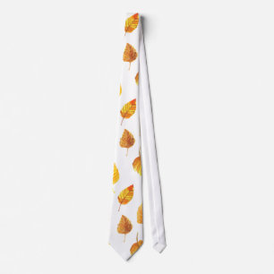 Autumn leaves pattern neck tie