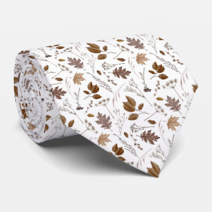 Autumn Leaves Pattern Neck Tie