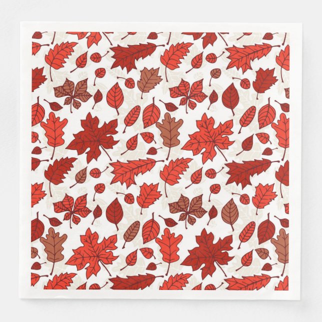 Autumn leaves pattern paper dinner napkins (Front)