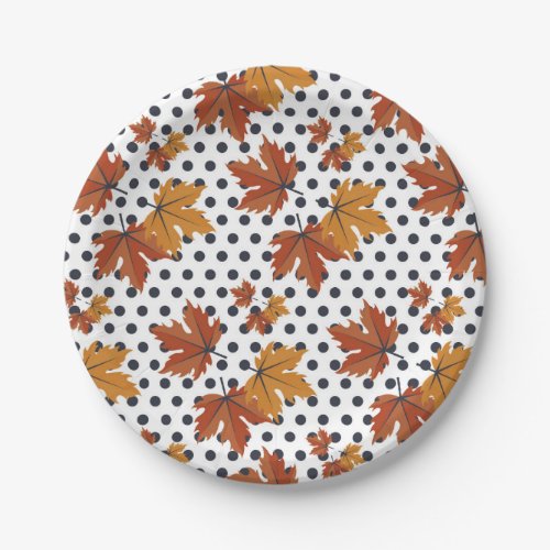 Autumn Leaves Pattern Paper Plates