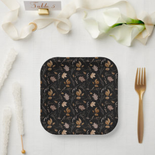 Autumn Leaves Pattern Paper Plates