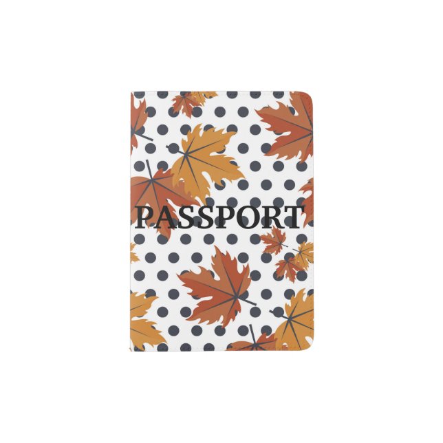 Autumn Leaves Pattern Passport Holder (Front)