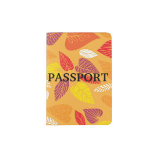 Autumn Leaves Pattern Passport Holder