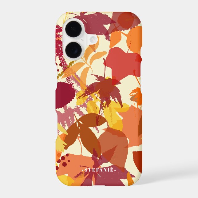 Autumn Leaves Pattern Personalized Iphone Case (Back)