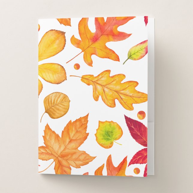 Autumn Leaves Pattern Pocket Folder (Front)
