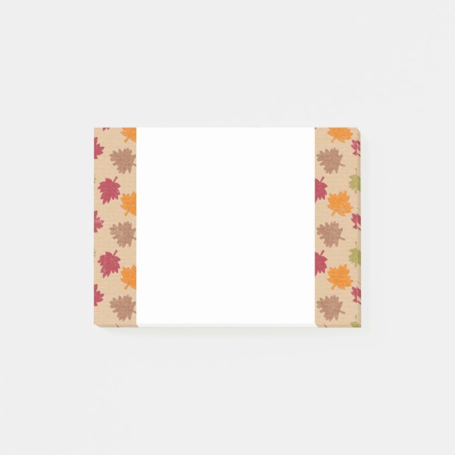 Autumn Leaves Pattern Post-it Notes (Front)