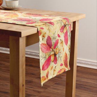 Autumn leaves pattern short table runner