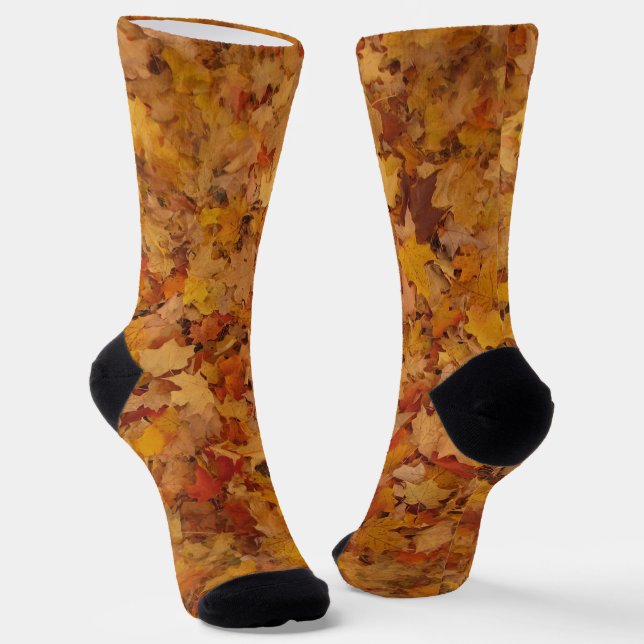 AUTUMN LEAVES PATTERN SOCKS (Angled)