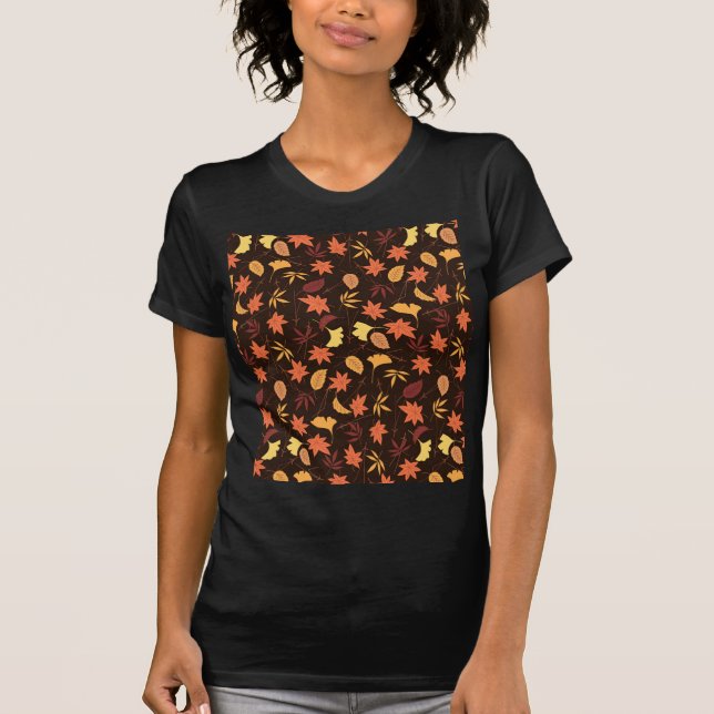 Autumn Leaves Pattern T-Shirt (Front)