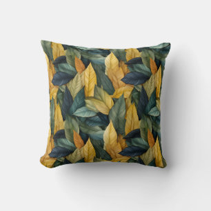 Autumn Leaves Pattern Throw Pillow