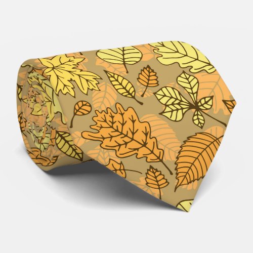 Autumn leaves pattern tie