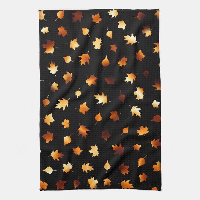 Autumn Leaves Pattern Towel (Vertical)