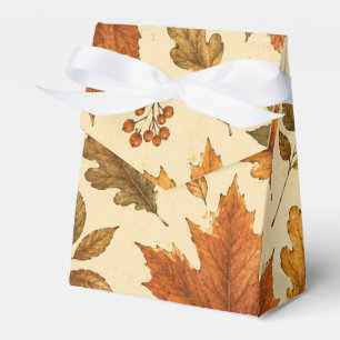 Autumn Leaves Pattern Watercolor Fall Foliage Favor Boxes