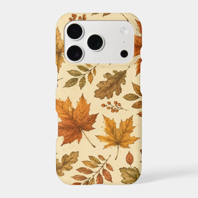 Autumn Leaves Pattern | Watercolor Fall Foliage  Iphone Case (Back)