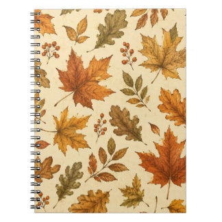 Autumn Leaves Pattern | Watercolor Fall Foliage Notebook