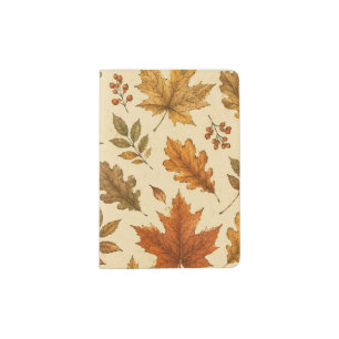 Autumn Leaves Pattern Watercolor Fall Foliage Passport Holder