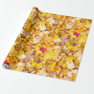 Autumn leaves pattern wrapping paper