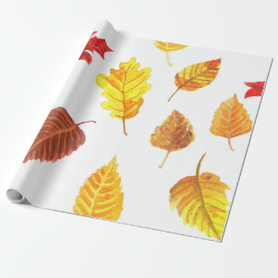 Autumn leaves pattern wrapping paper