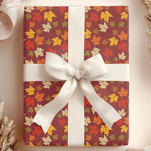 Autumn Leaves Pattern Wrapping Paper