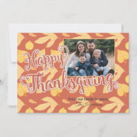 Autumn Leaves Photo Happy Thanksgiving Card