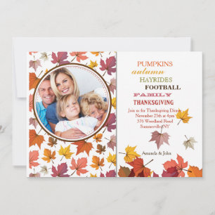 Autumn Leaves Photo Invitation
