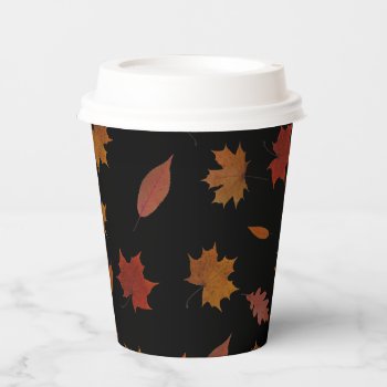 Autumn Leaves Photographic On Custom Color Paper C Paper Cups by KreaturFlora at Zazzle