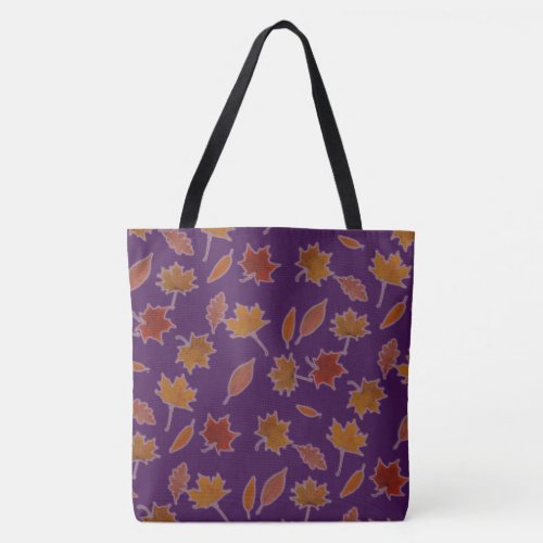 Autumn Leaves Photographic on Custom Color Tote Bag