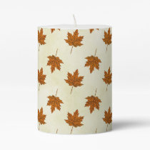 autumn leaves pillar candle