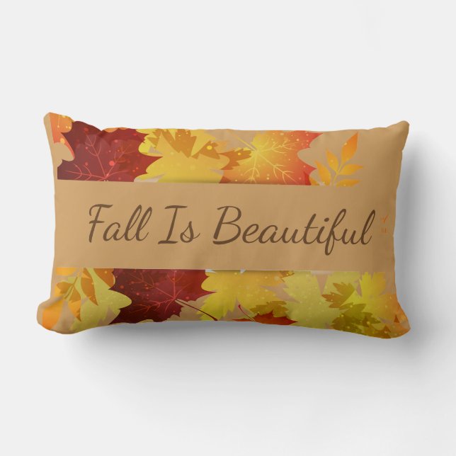 Autumn Leaves Pillow-Fall Is Beautiful Lumbar Pillow (Front)