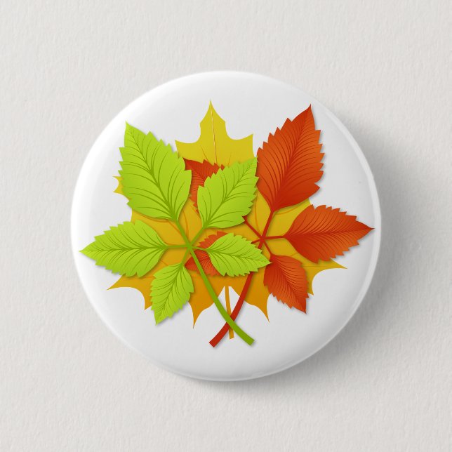Autumn leaves pinback button (Front)