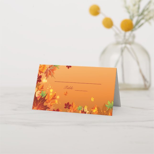Autumn Leaves Place Card (Front)