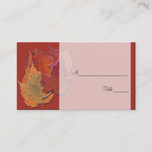 Customizable Autumn Leaves Placecards Business Card Templates